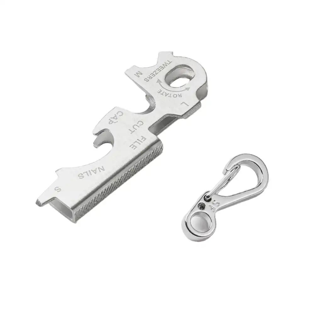 1PC Outdoor Camping Stainless Steel Keychain Multi-function Tool Hook Pliers Nail File Bottle Driver Screwdriver Bottle Opener