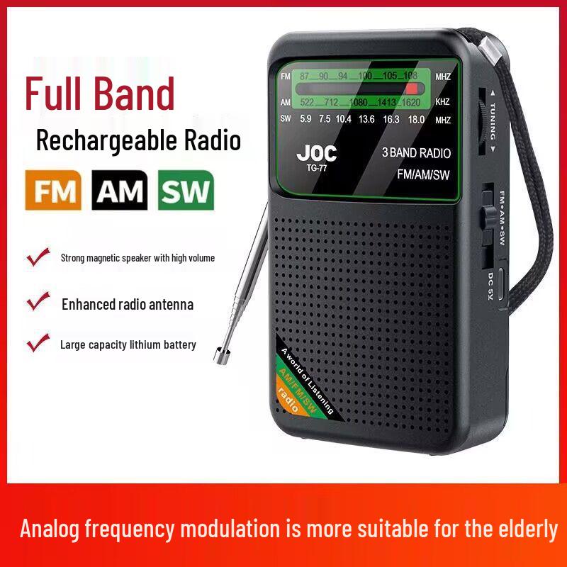 2024 Retro-Style Rechargeable Full Band Mini Radio for Seniors