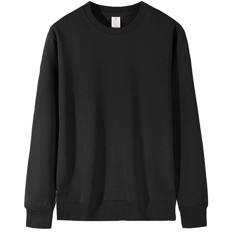 Hua Cotton Round Neck Unisex Hoodie - Autumn/Winter Classic Solid Color