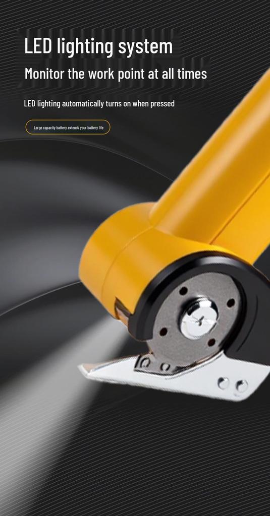 Wireless Electric Handheld Scissors: Durable Lithium Battery-Powered Cutter for Fabric, Leather, and Paper.