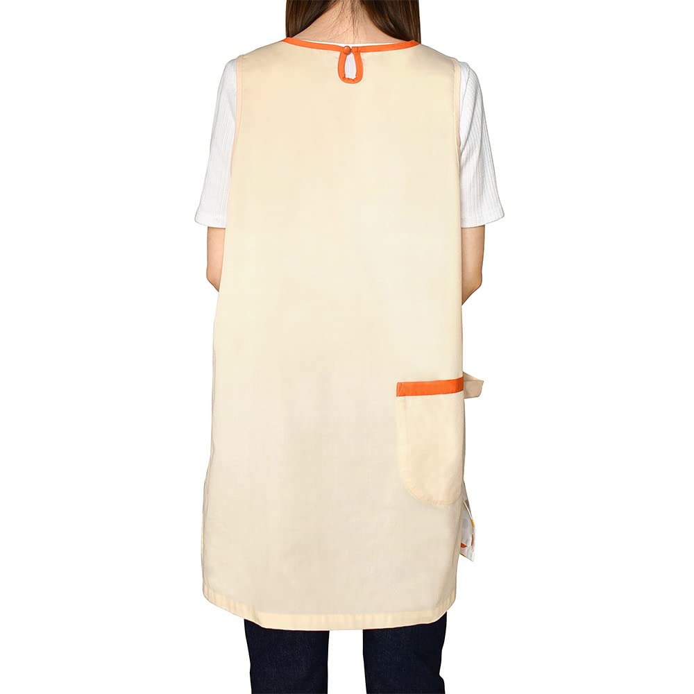 Moomin Colorful Beige Total 84cm Apron, Dots, [ST-IM0056], M-L Size, Bust Approx. 79-94cm, Length Approx.