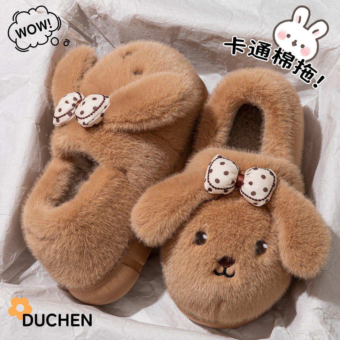 Women s Adorable Cotton Plush Indoor Shoes: Non-Slip, Warm, Cartoon Fur Design 38-39 [Run Small]