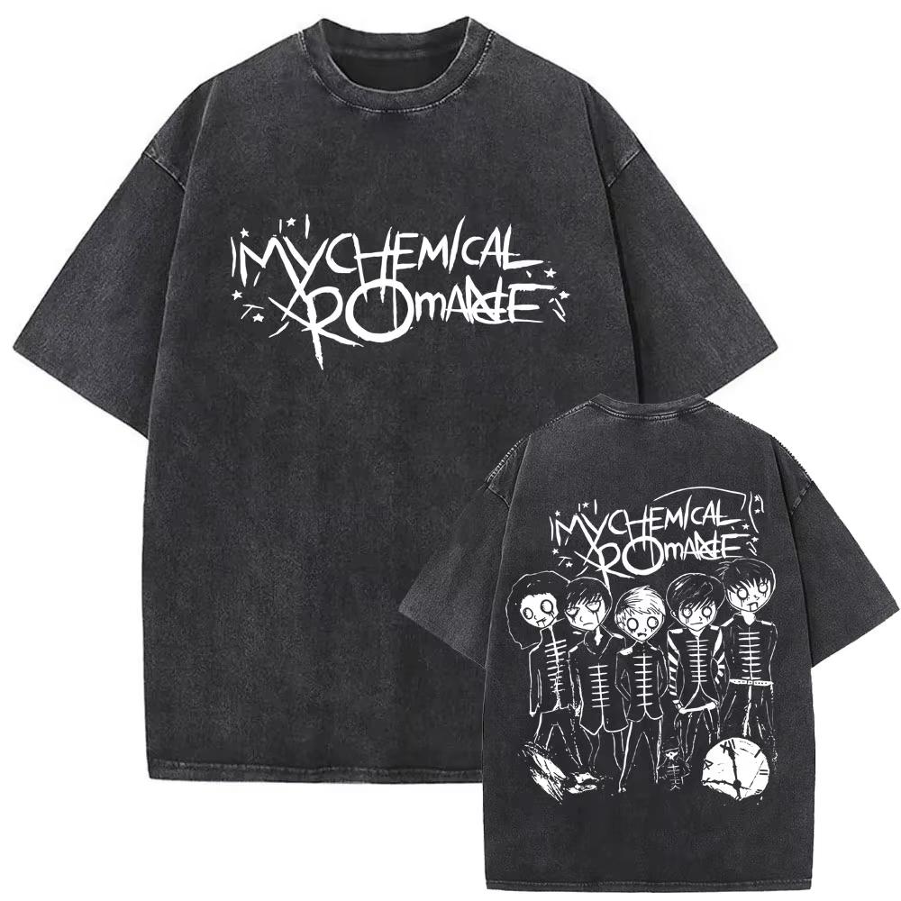 Tričko My Chemical Romance s vintage vzhledem Three Cheers Sweet Revenge Y2k s kulatým výstřihem
