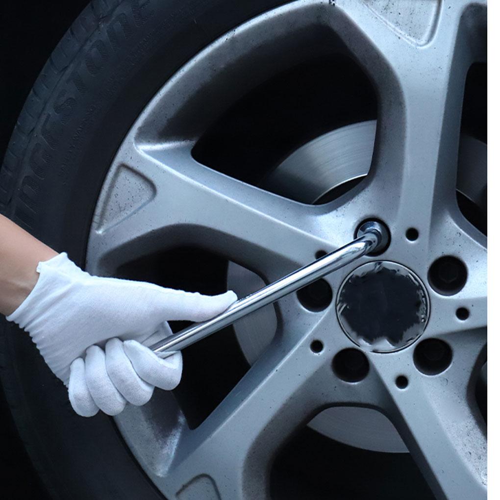 Compact And Comfortable Grip Car Wheel Wrench For Quick And Easy Tire Changes Efficient Metal Key Socket Spanner, Silver, 17mm