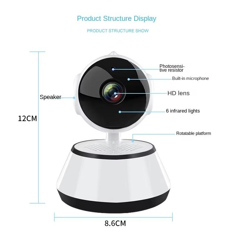 White Wireless camera Indoor WiFi camera Baby Monitor WiFi network camera Home monitor Home Security Roulette Night Vision White