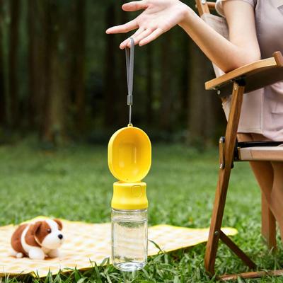 Yousheng Portable Pet Water Bottle Leak-Proof Dog Water Dispenser with Drinking Bowl Food Compartment Travel Water Bottle for Cats Hiking Walking