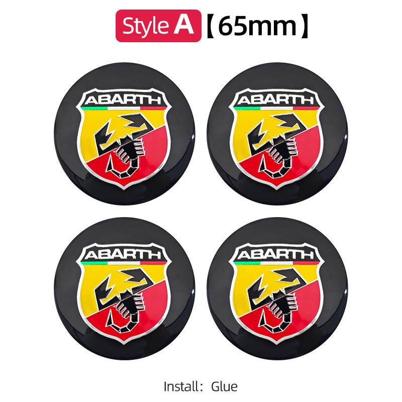4pcs 56mm 60mm 65mm Car Wheel Center Emblem Hub Caps Stickers For 500 Punto Abarth Stilo Palio Bravo Doblo Aegea Strada