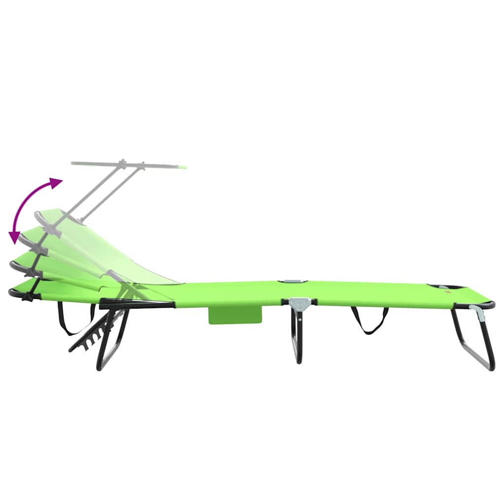 Folding Sun Lounger Green 190 X 57 X 81 Cm Oxford