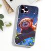 Cute Cartoon Red Panda Phone Case For iPhone 17,16,15,14,13,12,11 Pro,Max,Plus,X,XS,XR,SE4,E Mini Transparent Soft Cover