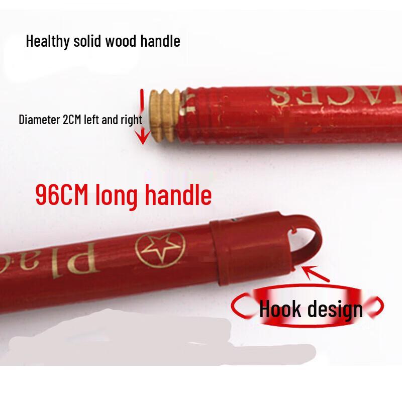 Escova de Chão Leijian com Cerdas Rígidas e Cabo de Madeira