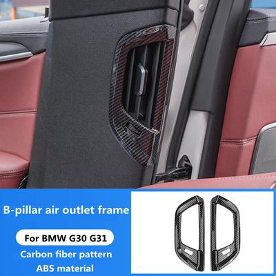 Car Styling B-pillar Air Outlet Frame Decorative Stickers for BMW 5 Series G30 G31 Carbon Fiber Pattern Interior