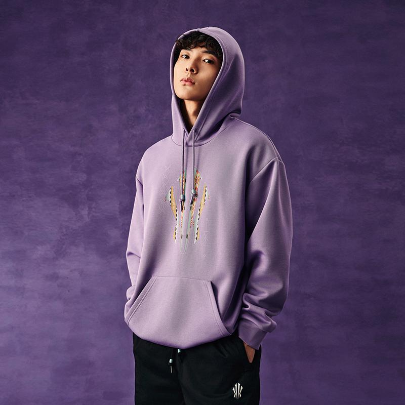 Men's ANTA KAI Sweatshirts Unisex Plum Blossom Purple-4 Hooded (Non-detachable) Moderate