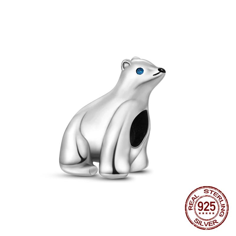 Inlaid Zircon Charm Beads Copper Color Love Heart Snake Dangle Fit Original Bracelet Charms Pendant Jewelry