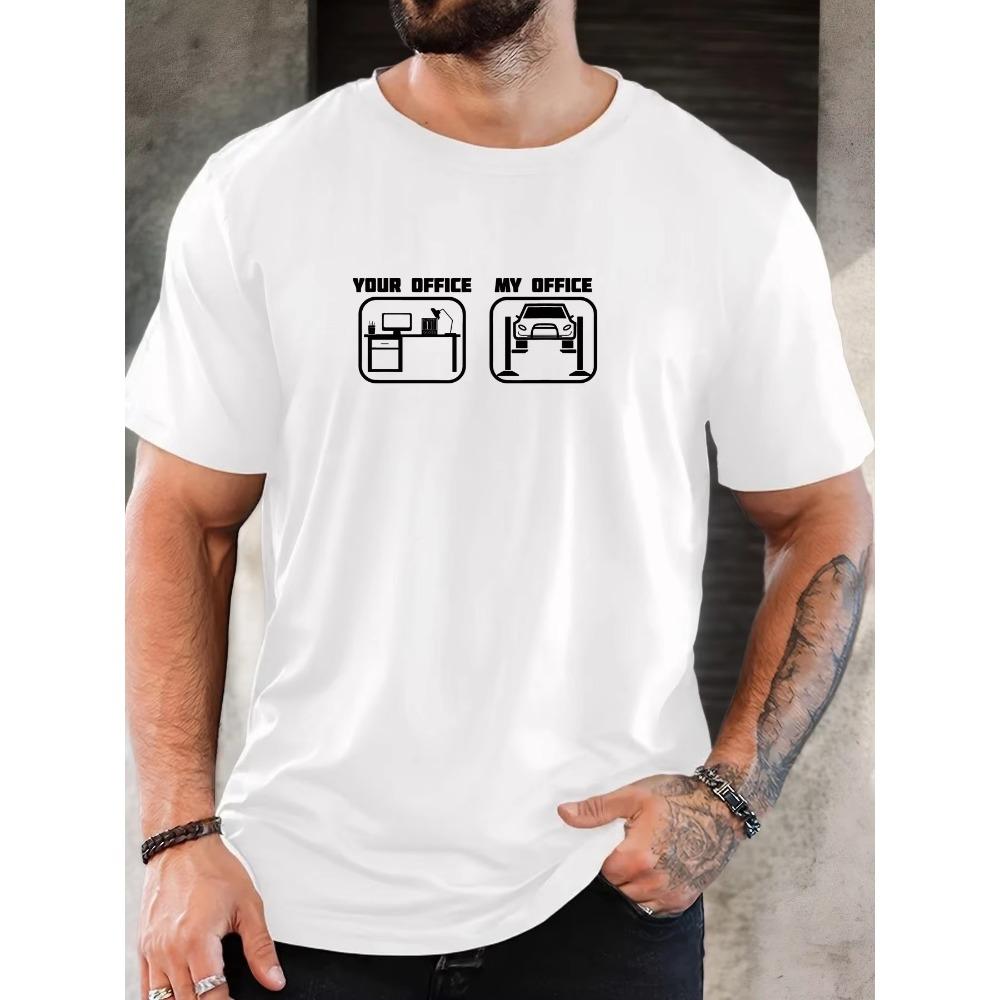 Men's T-Shirt 100%  Summer Casual Soft Creative Letter Print Round Neck Breathable Short Sleeve T-Shirts 2025 New Tees
