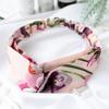 Fashion Women Flower Print Cross Knotted Headband Hair Band Elastic Headwear