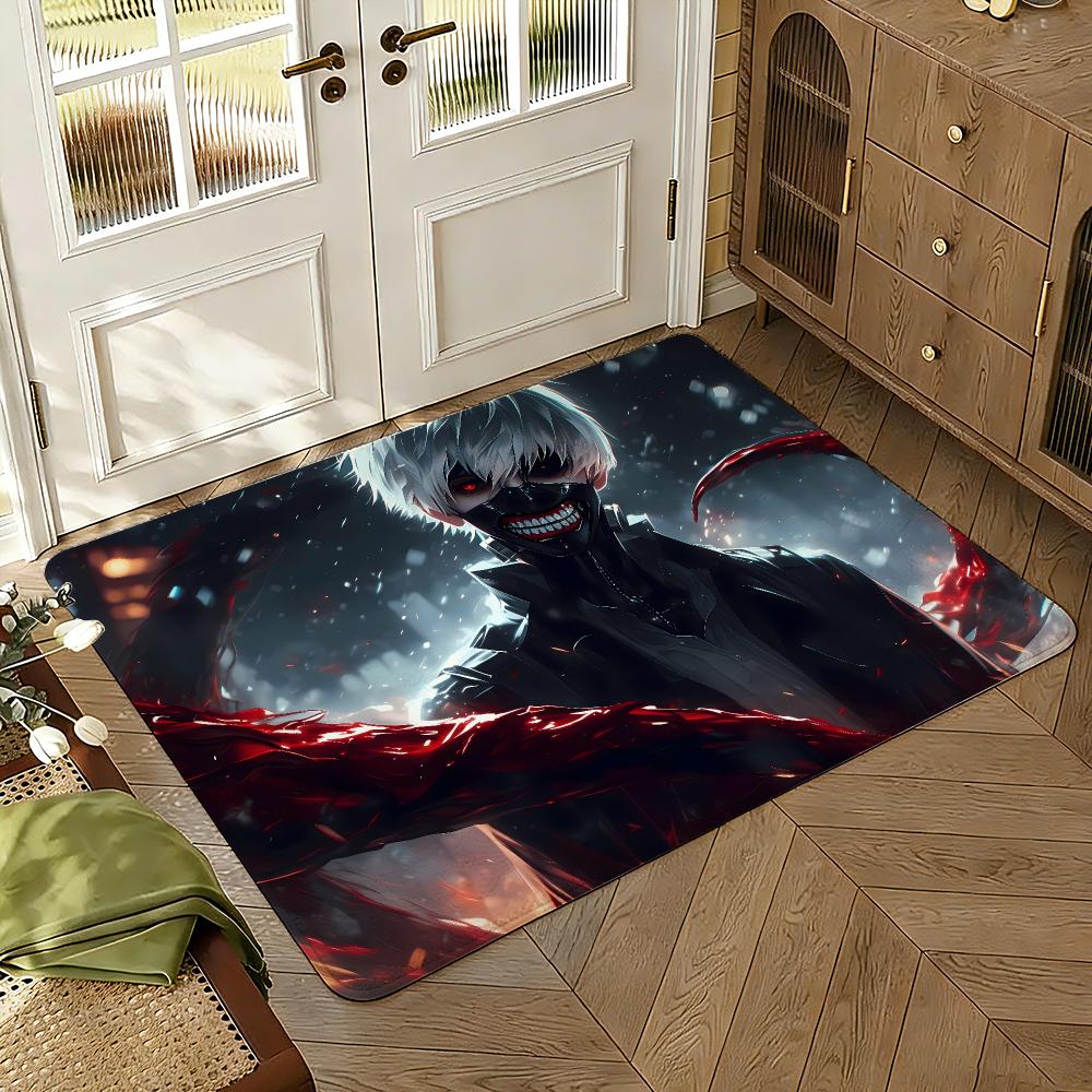 Tokyo Ghoul Floor Mat Soft Thickened Absorbent Non-Slip Bedroom Living Room Door Mat Home Decor Flannel Rugs