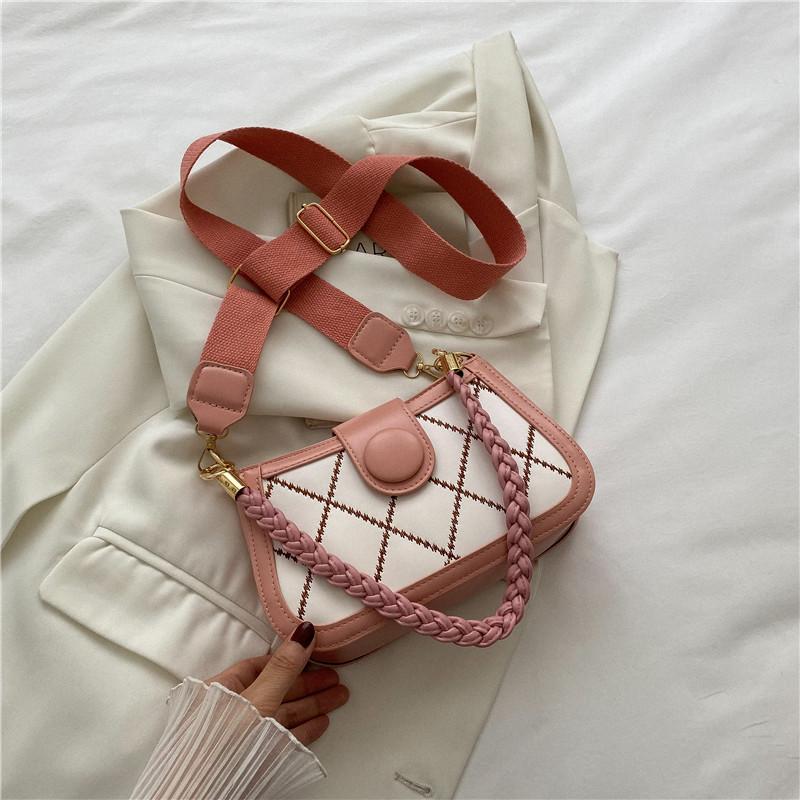 Summer New Trendy Fashion Diamond Women's Bag Chain Small Square Bag Casual Shoulder Messenger Bag Bag
