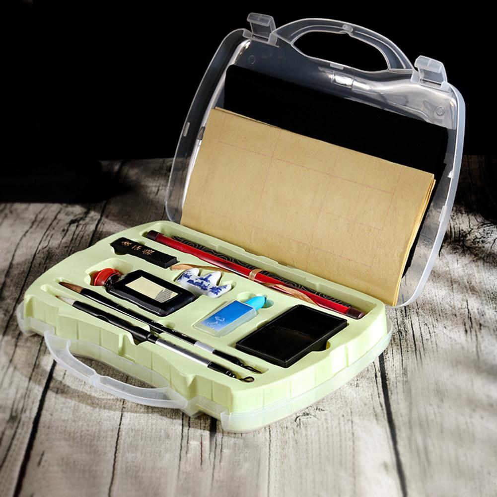 Sada tradiční čínské kaligrafie Sada štětce na pero Inkoust Water Psací papír Tool Box Kit pro začátečníky