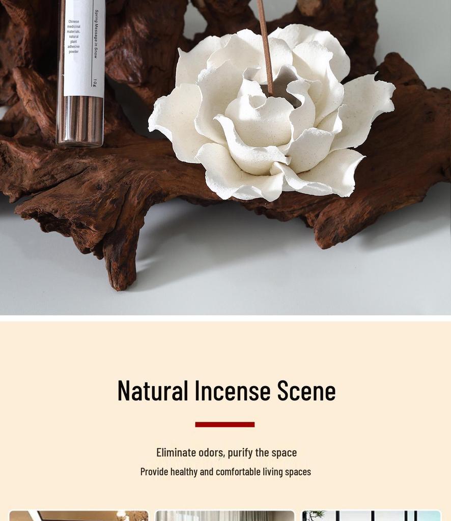 Handmade Ceramic Flower Incense Holder - Chinese Aromatherapy Diffuser Souvenir