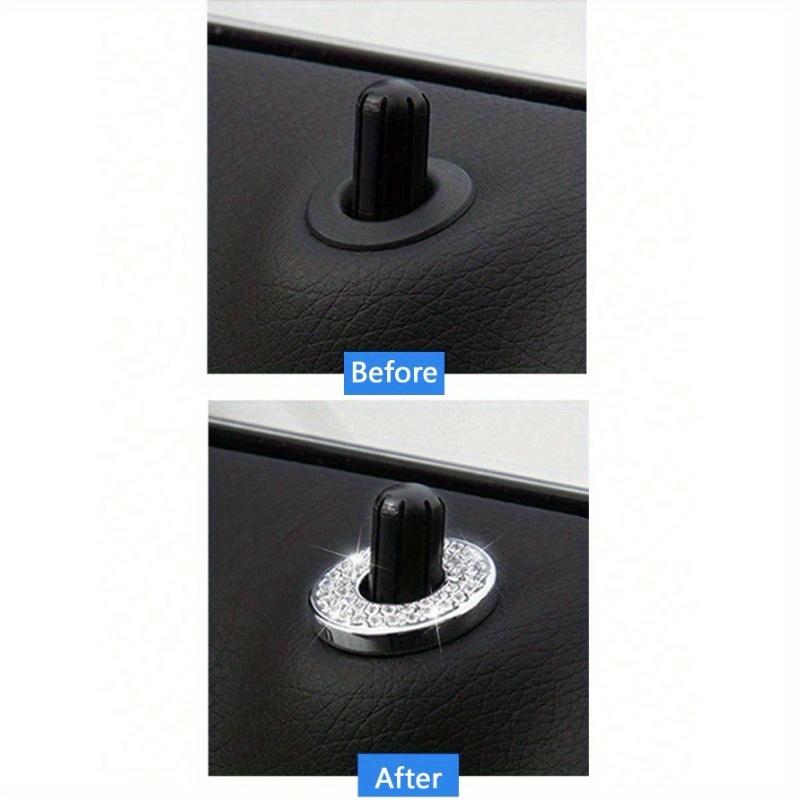 4pcs White Car Interior Door Lock Cover Ring Trim Accessories Fit for Mercedes Benz C-class C200l Glc260 C260l