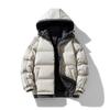 Herren Winterjacke mit Kapuze, einfarbig, lockere, warme Baumwollwattierung, New Port Wind, bequeme Baumwollwattierung