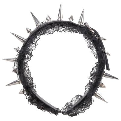 Gotisches Spitzen-Haarreif mit metallischen Nieten, starker Halt, Haarreifen für Konzerte, Freizeit-Outfit und Musikfestivals