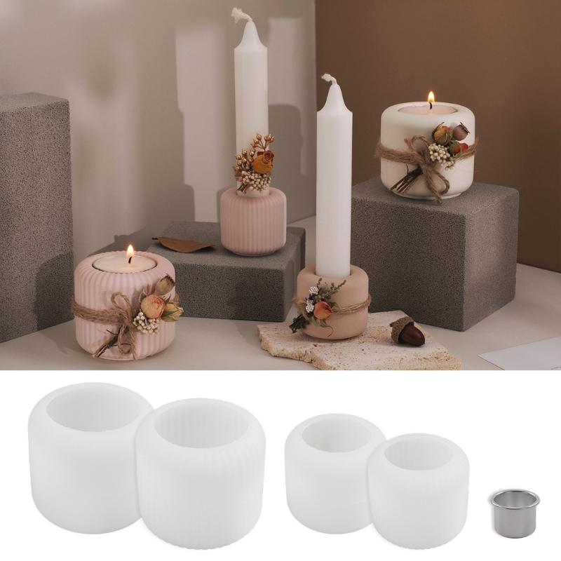 Multipurpose Cylinder Silicone Candlestick Molds for Candle Cup Candle Holder Stand, Silicone Tealight Holder Molds