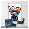 Paintings Abstract Animals Posters and Prints On Canvas Wall Art Picture for Living Room Decor Cute Frog Graffiti Art Canvas