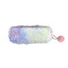 Case Pen Color Key Chain Plush Pencil Case Storage Bag Decoration Gift Kids