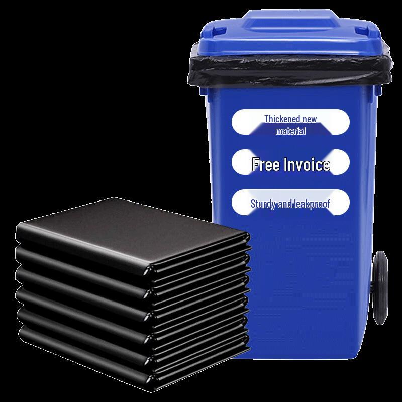 Black Heavy-Duty Flat-Mouth Garbage Bags