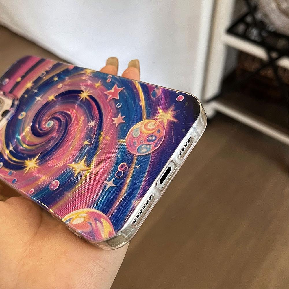 Whirlpool Large Holes Suitable for Apple 16 Mobile Phone Case Iphone15 High End Sense 14 Colorful 13 Soft Border 12p
