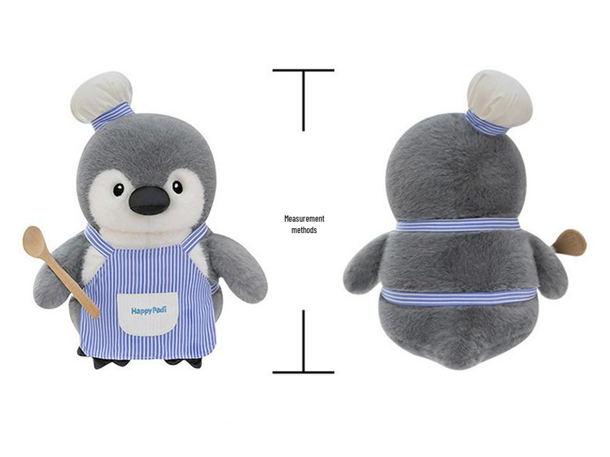 Adorable Penguin Chef Plush Holding Fish - Stuffed Toy & Gift