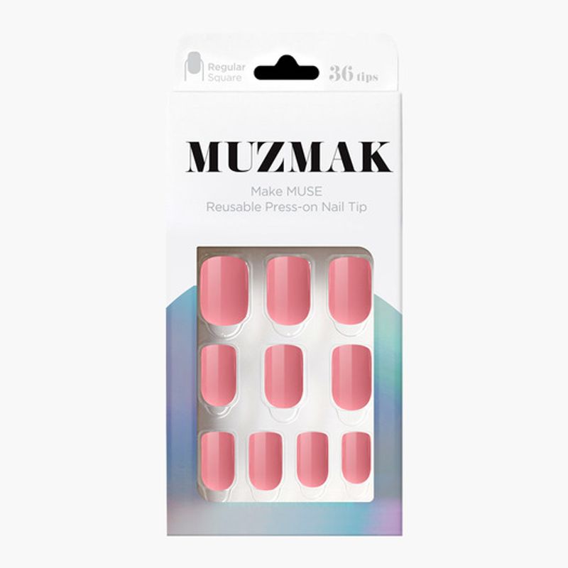 Reusable Nail Tips Caffeine Rose (Regular Square)