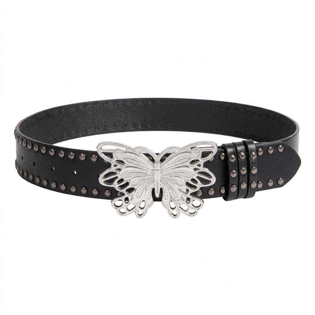 Women s Punk Style Perforated Bowknot Belt for Jeans and Dresses