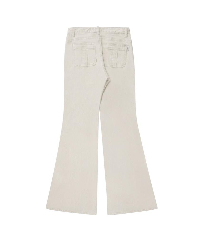 Mileko Button Pocket Bootcut Pt Sand Raw