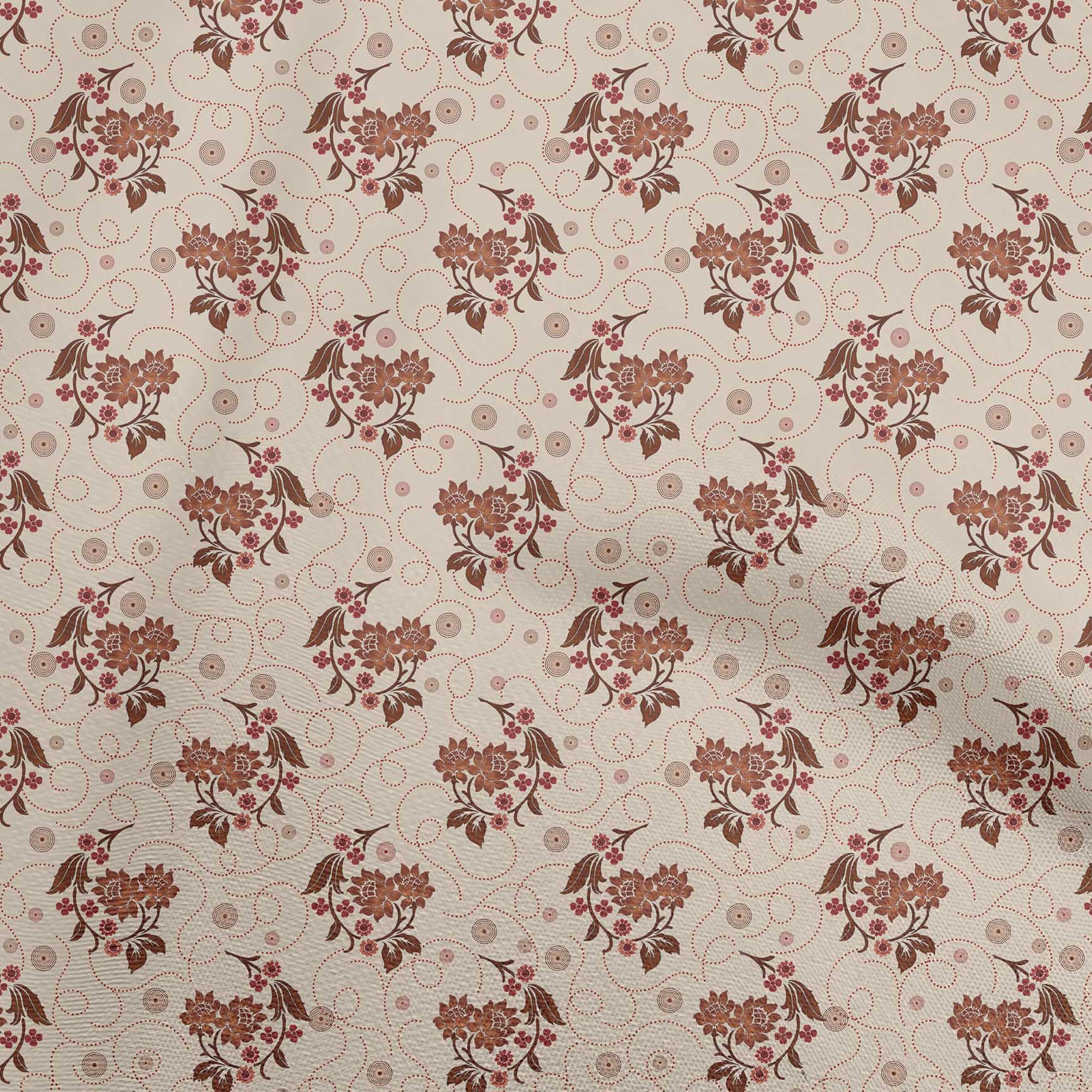 

oneOone Cotton Flex Light Blue Fabric Dotted Floral Fabric For Sewing Printed Craft Fabric By The Yard 40 Inch 42 Inch Wide - Viscose Chiffon коричневий