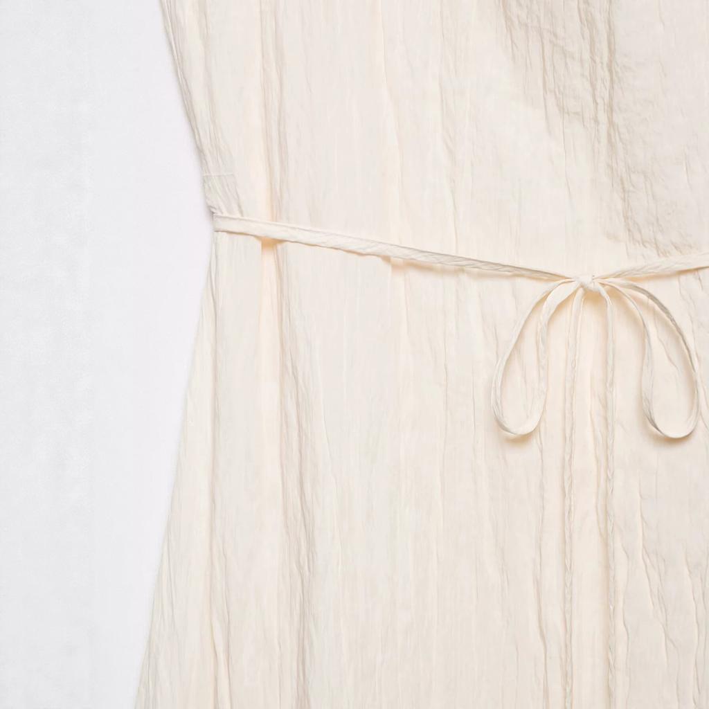 Summer New Fashion Temperament Lace Pleated Effect Midi Vacation Dress