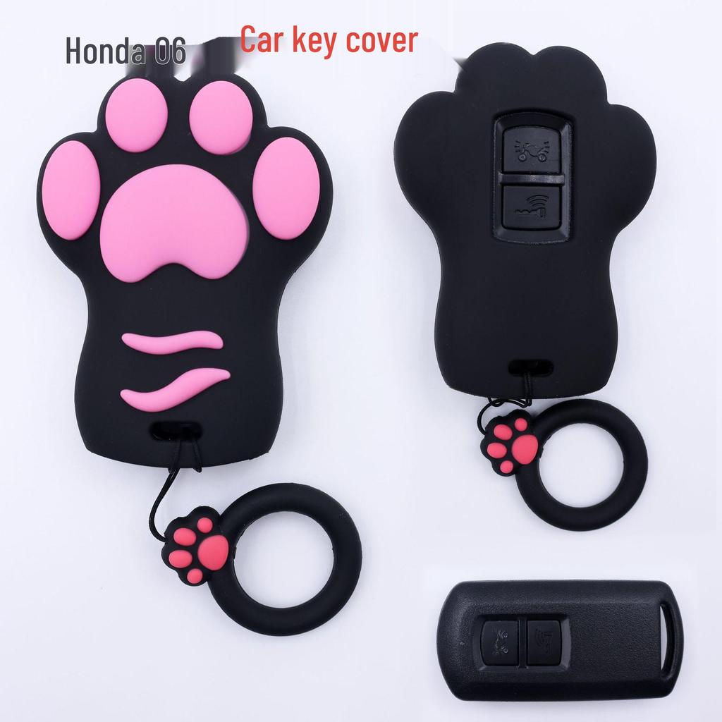 Cat Paw Cartoon Key Cover for Yamaha & Honda Motorcycles