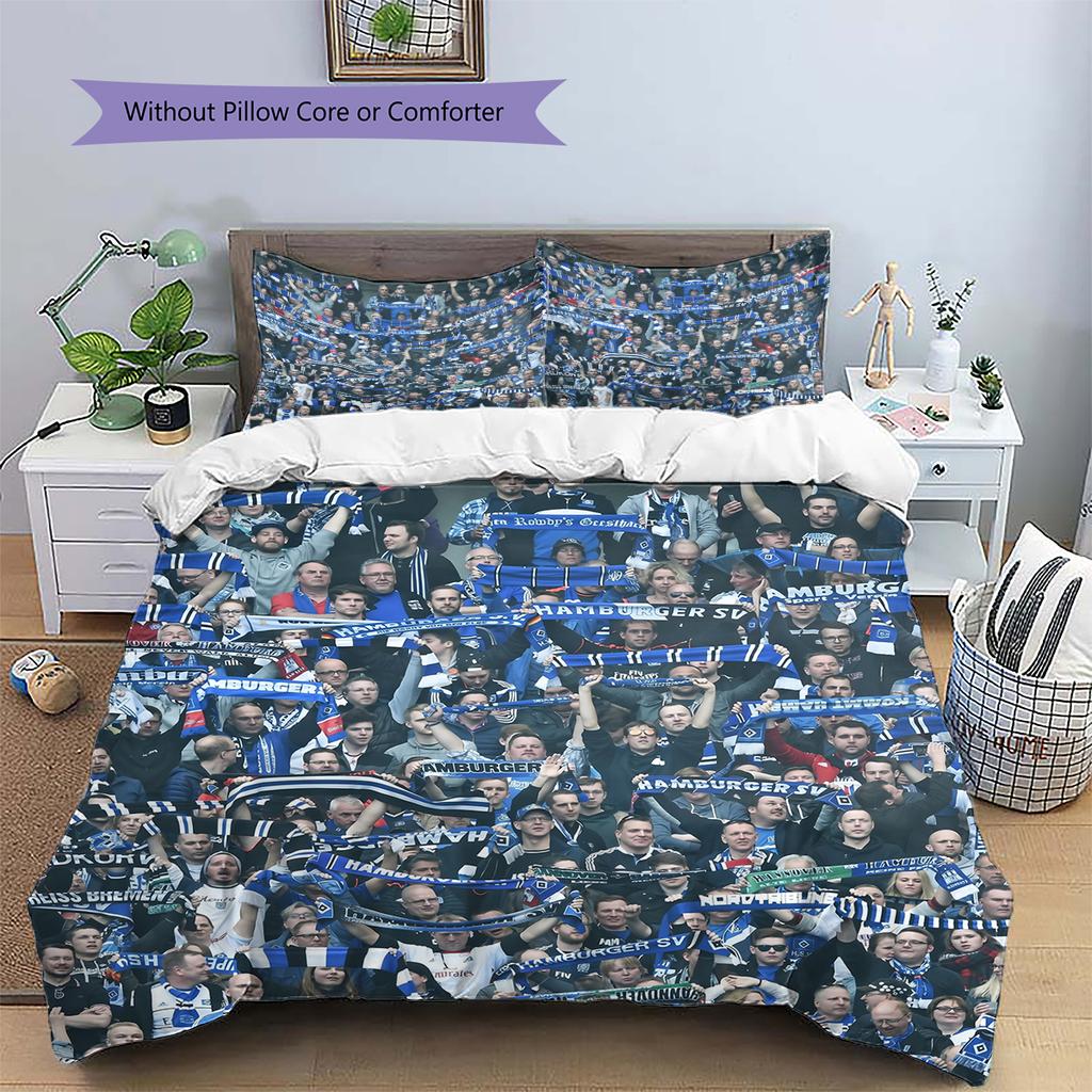 Hamburg Football Team Pattern Bedding Home Decoration Birthday Gift (1 * duvet cover + 2 * pillowcase, without core)