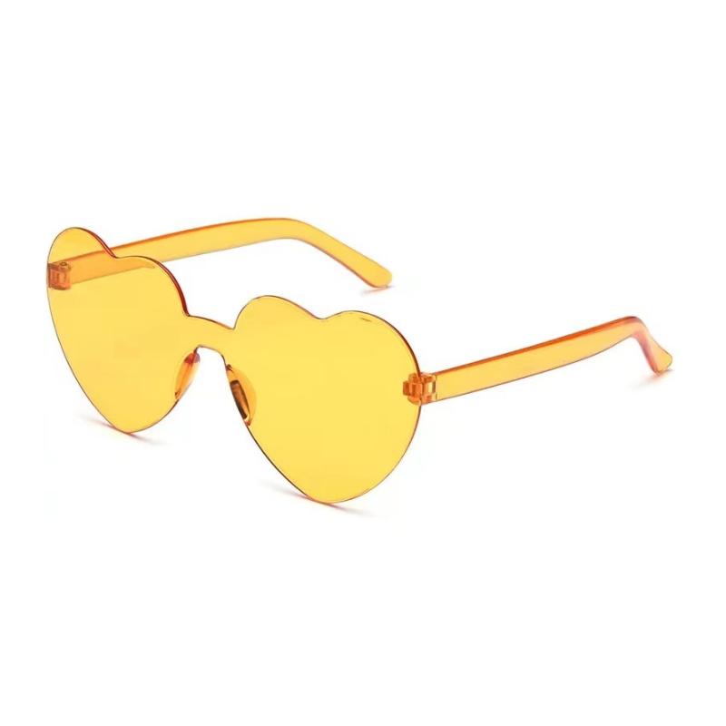Shaped Heart Love Rimless Sunglasses Transparent Cute Candy Glasses Color