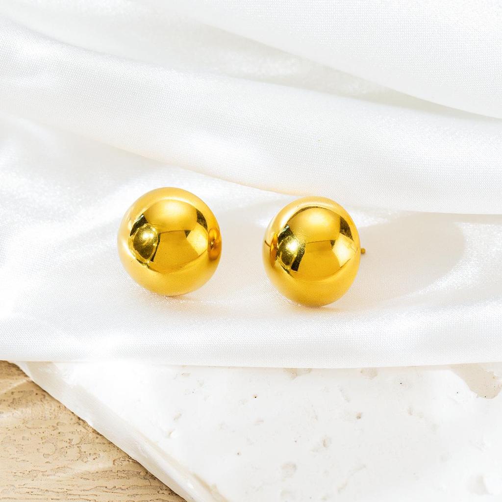 Stainless Steel Women's Jewelry Set: Non-Fading Necklace, Earrings, and Ring - Trendy Fashion Accessories