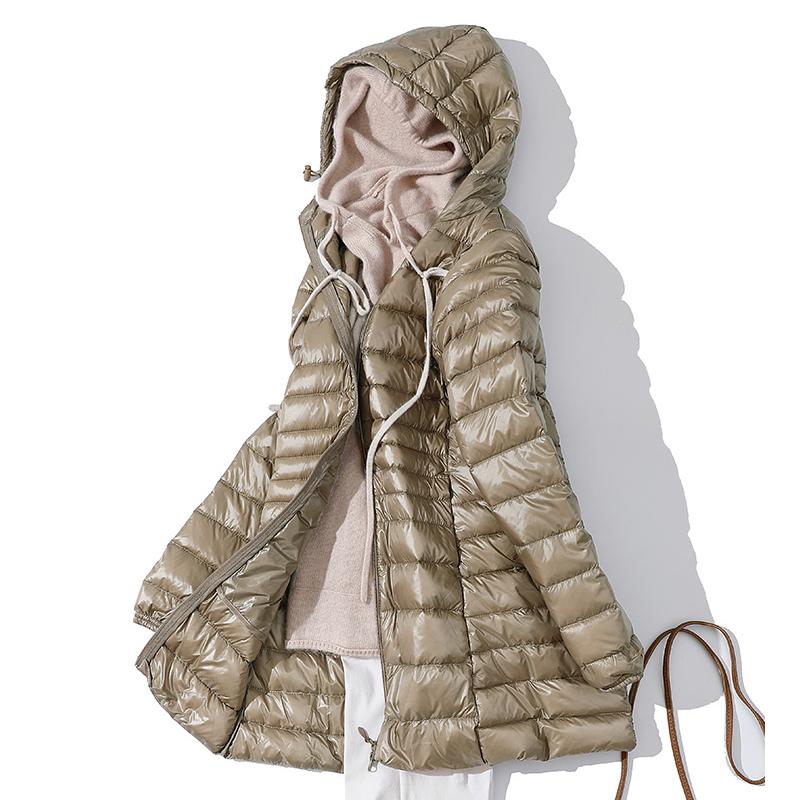 Ultralight Women Puffer Jacket Duck Down Hooded Coat Warm Windbreaker Parka for Autumn Winter Portable Female