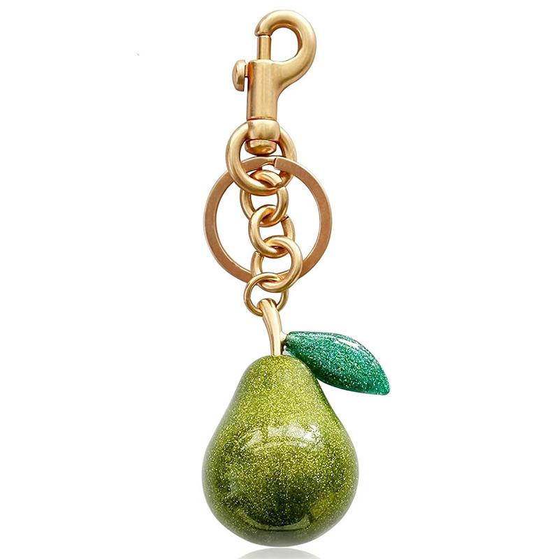 New Fruit Crystal Series Bag Hanging Pineapple Apple With Leaf Pear Bag Keychain Hardware Bag Accessory Exquisite Pendant Decors