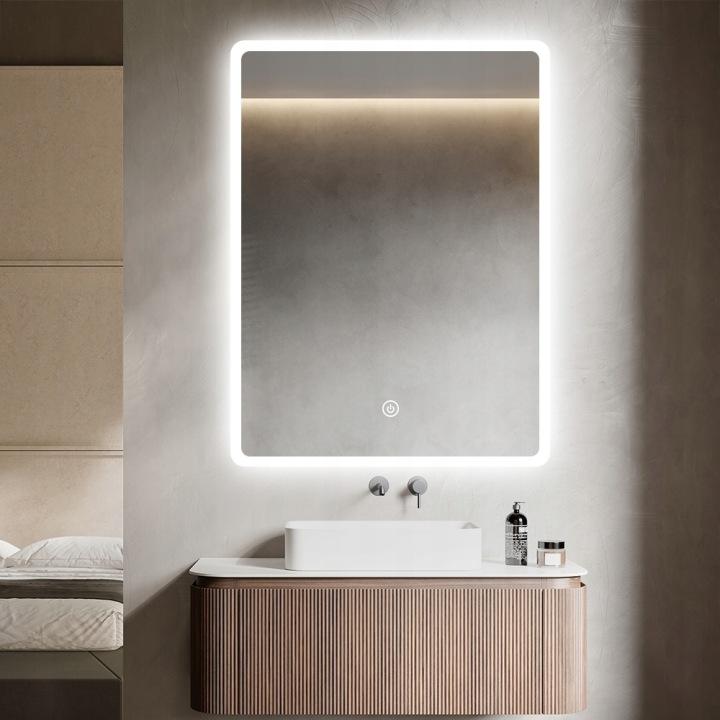 Rectangular bathroom mirror lago 80X60 CM LED lighting, heating mat