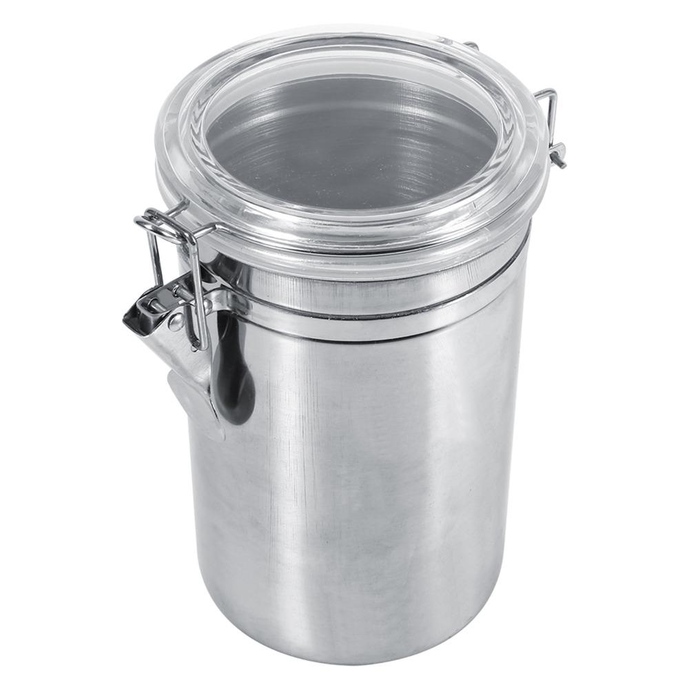 Edelstahl Lebensmittelaufbewahrungsbehälter Transparenter Deckel Premium Aufbewahrungsflasche Luftdichte Deckel Einfach zu bedienen Kaffeebohnen Behälter