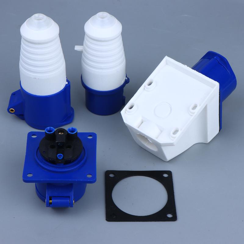 Easy Install 220V 16A 3 Pin Industrial Waterproof Plug Socket Durable Power Connector for Caravan Trailer Motorhome
