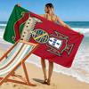 Portugiesisches Erbe Emblem Strandtuch Strandtuch für Urlaubsfotos Tragbar für Reisen Saugfähiges Badetuch Schwimm-schnelltrocknendes Badetuch
