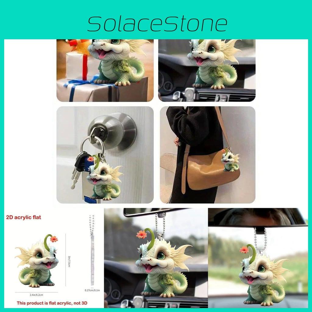 Unique 2d Acrylic Cute Dragon Car Hanging Ornament For Stylish Home Decor