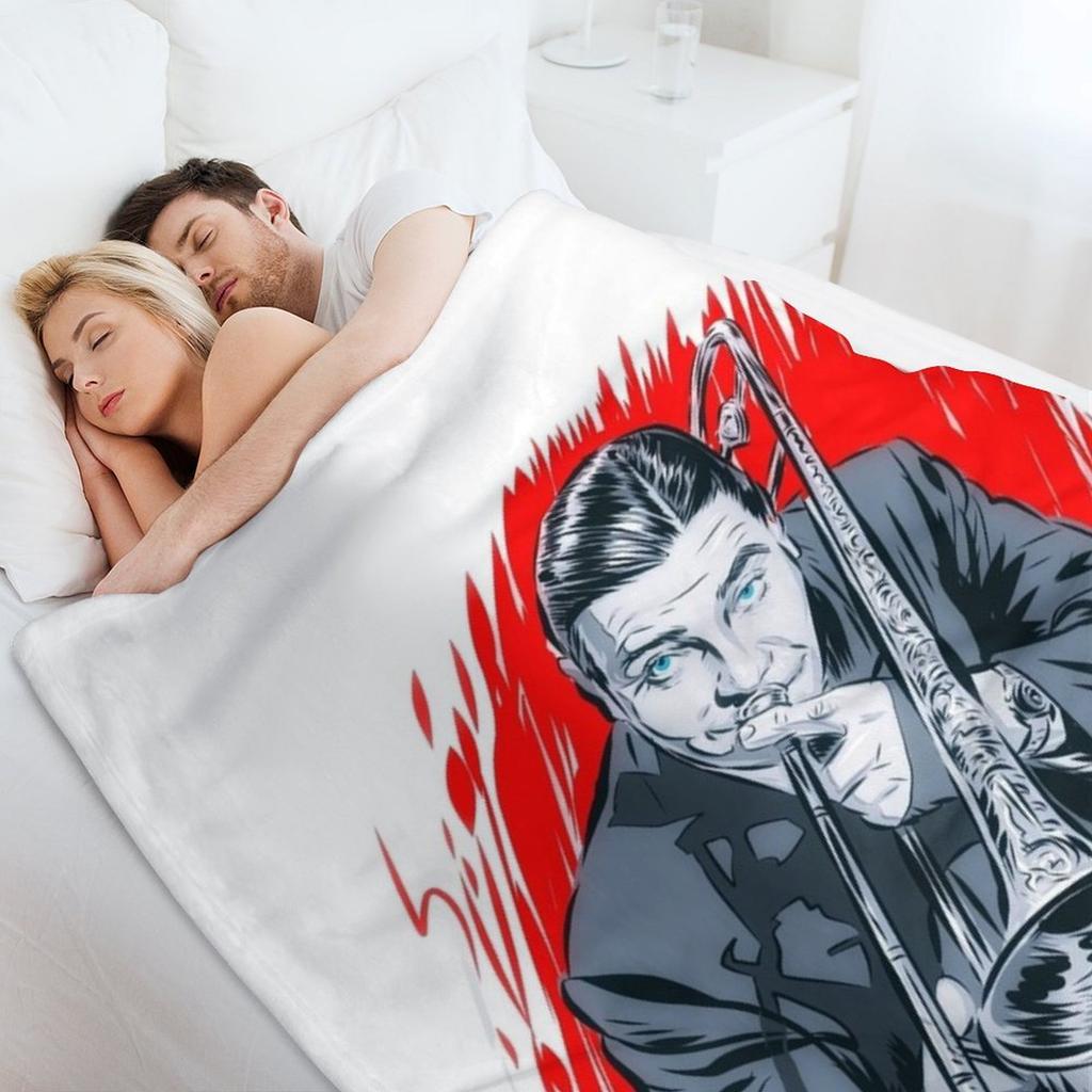 Jack Teagarden - An illustration by Paul Cemmick Throw Blanket Softest Quilt Thermal Soft Plaid Blankets