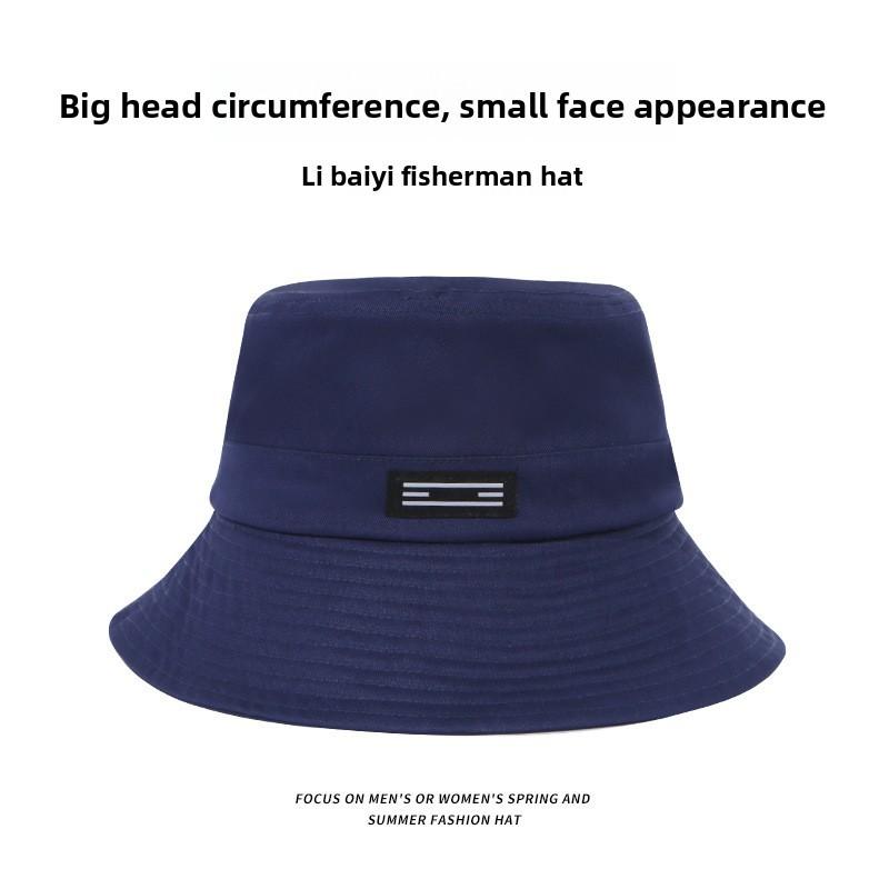 Cotton Fisherman Hat For Men Women Sun Protection Large Brim Summer Fashion Sun Hat With Letter Embroidery